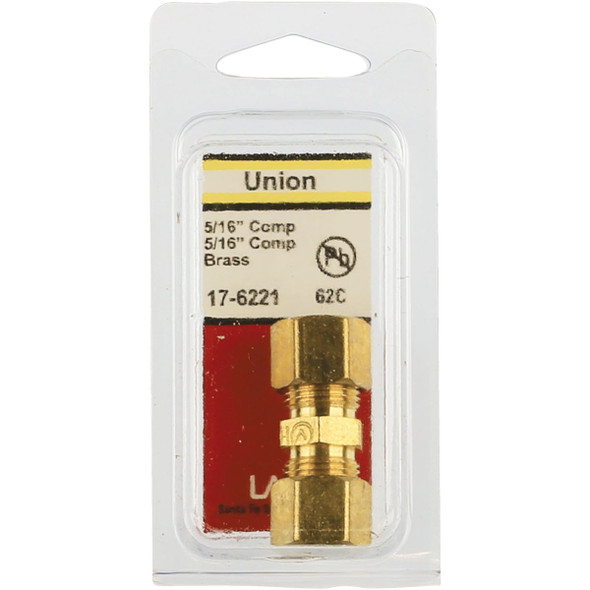 Lasco 5/16 In. x 5/16 In. Brass Compression Union Lasco 5/16 In. x 5/16 In. Brass Compression Union