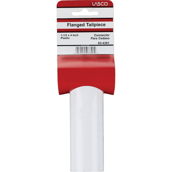 Lasco 1-1-2 In. OD x 4 In. White Plastic Tailpiece 03-4301 403882