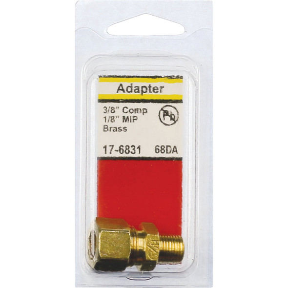 Lasco 3-8 In. C x 1-8 In. MPT Brass Compression Adapter 17-6831 402902