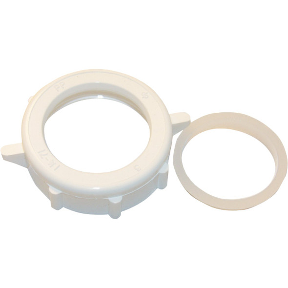 Lasco 1-1/4 In. x 1-1/4 In. White Plastic Slip Joint Nut and Washer 03-1849