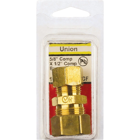 Lasco 5-8 In. x 1-2 In. Brass Reducing Compression Union 17-6255 402756