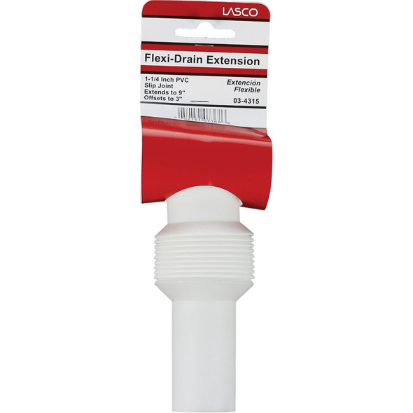 Lasco 1-1-4 In. OD White Plastic Extension Tube 03-4315 403908