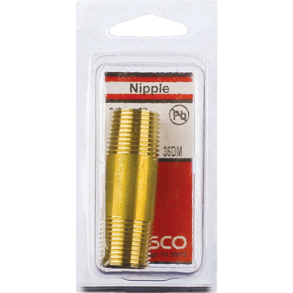 Lasco 3-8 In. x 2 In. Brass Nipple 17-9405 402373