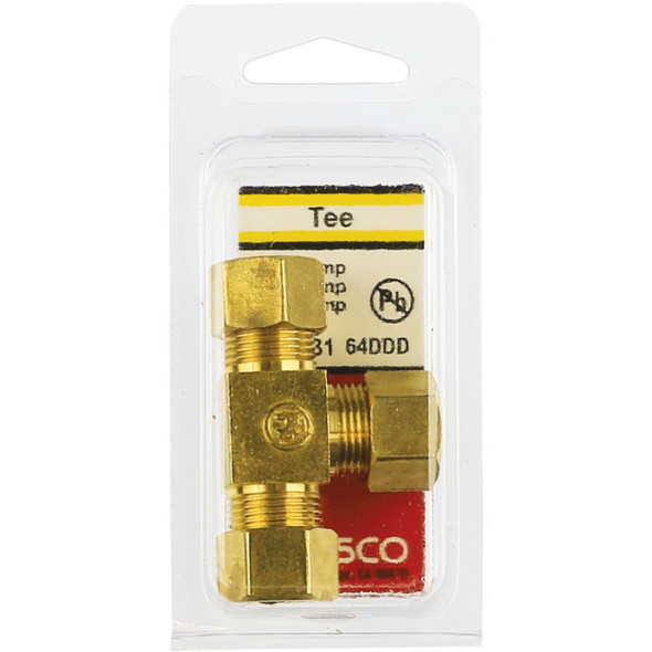 Lasco 3/8 In. x 3/8 In. x 3/8 In. Compression Brass Tee Lasco 3/8 In. x 3/8 In. x 3/8 In. Compression Brass Tee