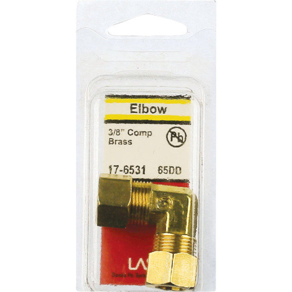 Lasco 3/8 In. 90 Deg. Compression Brass Elbow (1/4 Bend) Lasco 3/8 In. 90 Deg. Compression Brass Elbow (1/4 Bend)