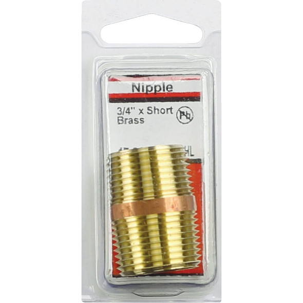 Lasco 3-4 In. MPT x 1-1-2 In. Short Brass Nipple 17-9483 402408