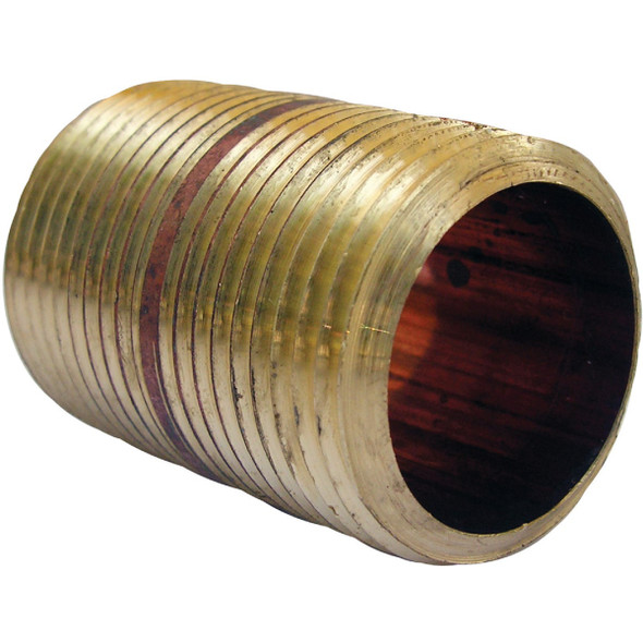Lasco 3/4 In. MPT x 1-1/2 In. Short Brass Nipple 17-9483