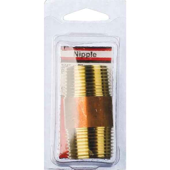 Lasco 3-4 In. x 2 In. Brass Nipple 17-9485 402412