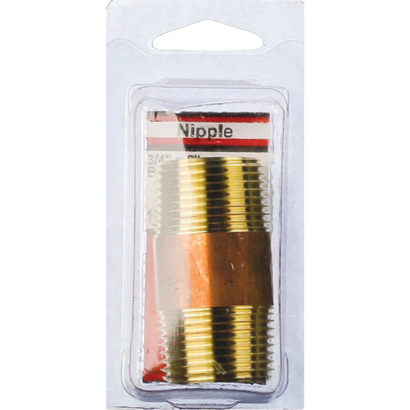 Lasco 3-4 In. x 2 In. Brass Nipple 17-9485 402412