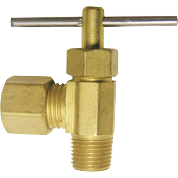 Lasco 1/4 In. C x 1/4 In. MIP Brass Angle Needle Valve 17-1111 Lasco 1/4 In. C x 1/4 In. MIP Brass Angle Needle Valve 17-1111