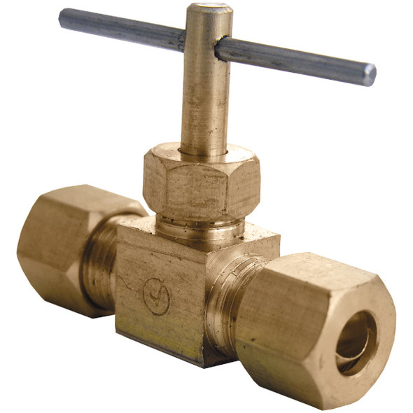Lasco 1/4 In. C x 1/4 In. C Brass Straight Needle Valve 17-1511