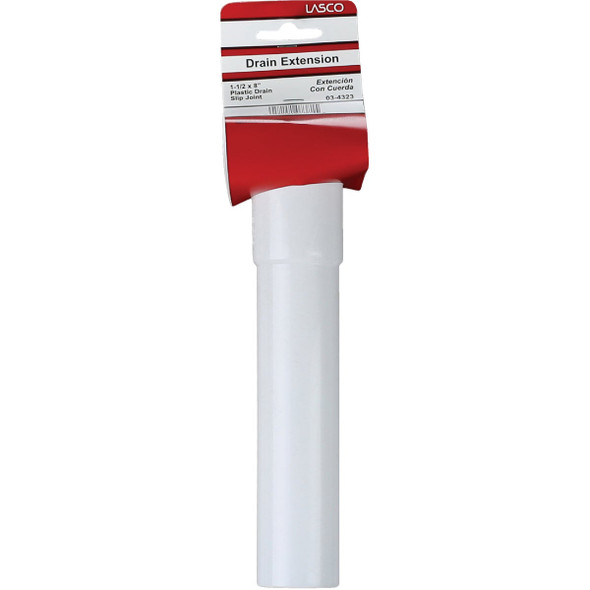 Lasco 1-1-2 In. OD x 8 In. White Plastic Extension Tube 03-4323 403924