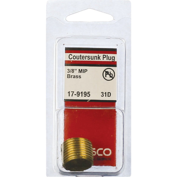 Lasco 3-8 In. MPT Brass Countersunk Plug 17-9195 402880