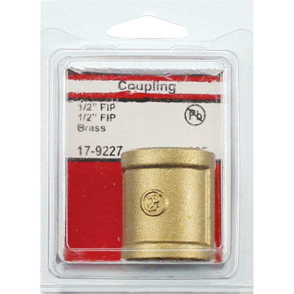 Lasco 1/2 In. FPT x 1/2 In. FPT Red Brass Coupling Lasco 1/2 In. FPT x 1/2 In. FPT Red Brass Coupling