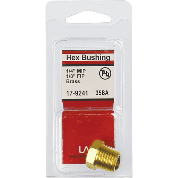 Lasco 1-4 In. MPT x 1-8 In. FPT Brass Hex Bushing 17-9241 402938