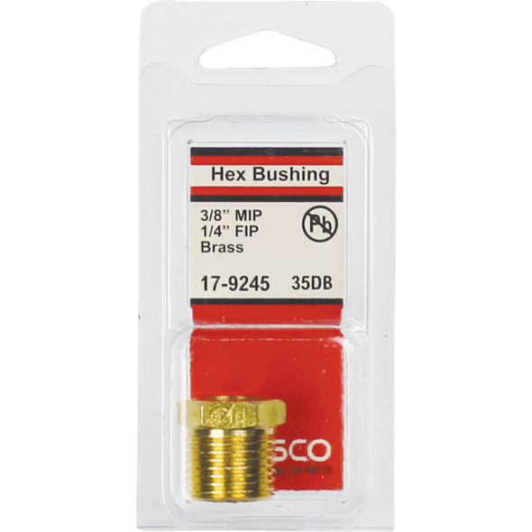Lasco 3-8 In. MPT x 1-4 In. FPT Brass Hex Bushing 17-9245 402947
