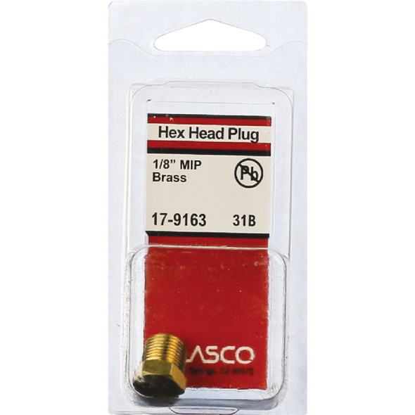 Lasco 1/8 In. MPT Brass Hex Head Plug Lasco 1/8 In. MPT Brass Hex Head Plug