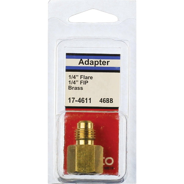 Lasco 1-4 In. M x 1-4 In. FPT Brass Flare Adapter 17-4611 403080