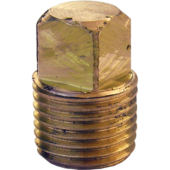 Lasco 1/8 In. MPT Brass Square Head Plug 17-9173