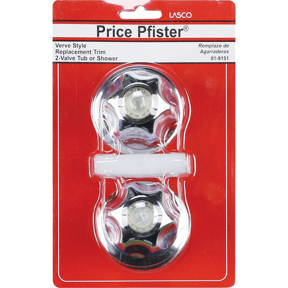 Lasco Price Pfister Round Clear Tub & Shower Handle Kit 01-9151 403198
