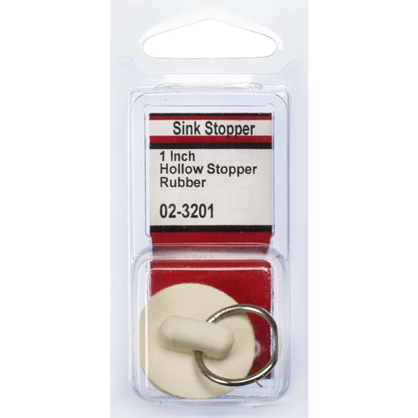 Lasco Hollow 1 In. White Sink Rubber Drain Stopper 02-3201 401527