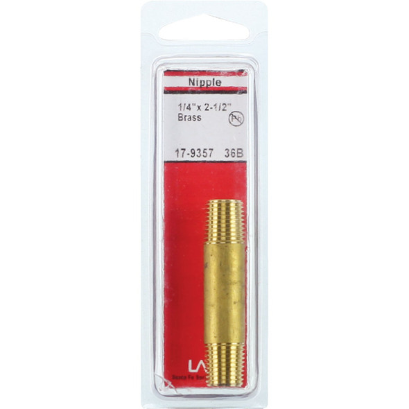 Lasco 1-4 In. x 2-1-2 In. Brass Nipple 17-9357 402360