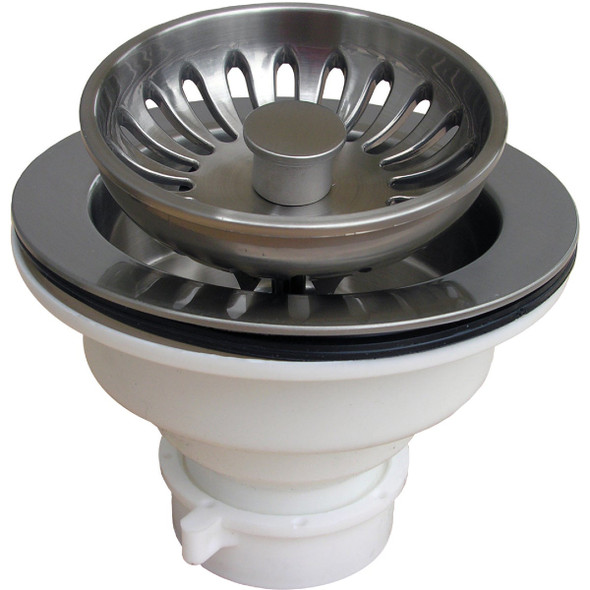 Lasco 3-1/2 In. Heavy-Duty Basket Strainer Assembly, Satin Nickel 03-1059SN