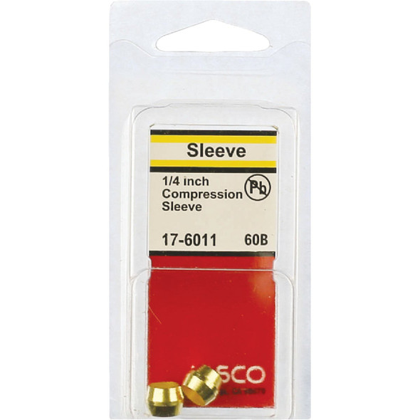 Lasco 1-4 In. Brass Compression Sleeve (2-Pack) 17-6011 402626