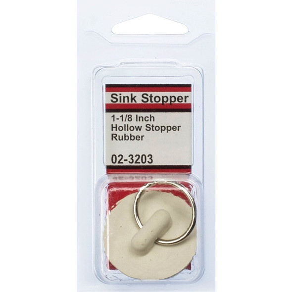 Lasco Hollow 1-1-8 In. White Sink Rubber Drain Stopper 02-3203 401531