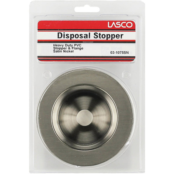 Lasco Satin Nickel PVC Disposer Flange and Stopper 03-1075SN 401972
