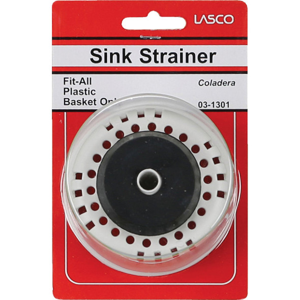 Lasco 3-3-8 In. White Duo Basket Strainer Stopper 03-1301 401992