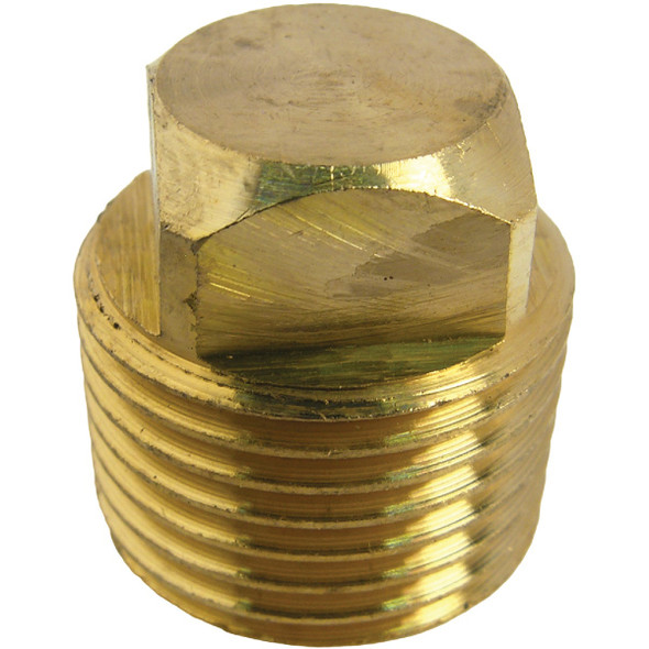 Lasco 1/2 In. MPT Brass Square Head Plug 17-9179