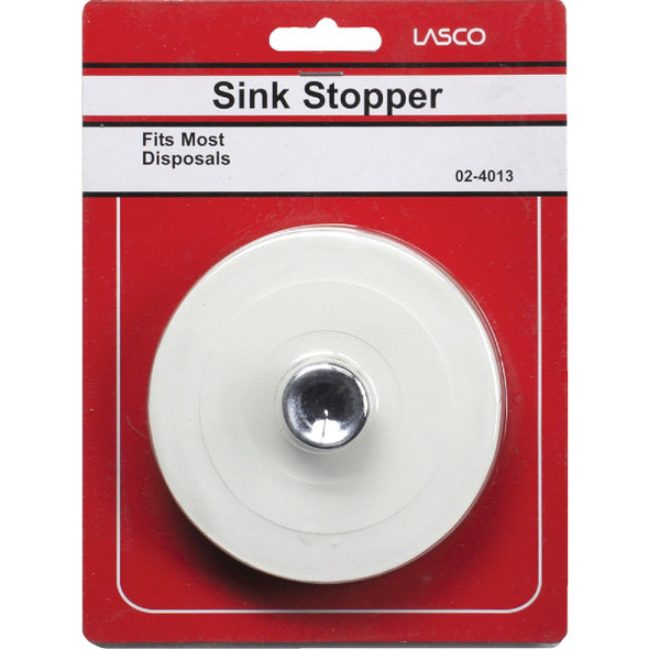 Lasco 4-1/8 In. Dia. White Rubber Disposer Stopper Lasco 4-1/8 In. Dia. White Rubber Disposer Stopper