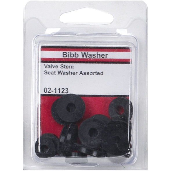 Lasco Assorted Black Assorted Flat Bibb Washers Faucet Washer (16 Ct.) 02-1123 403271