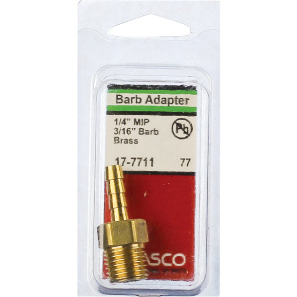 Lasco 1/4 In. MPT X 3/16 In. Brass Hose Barb Adapter Lasco 1/4 In. MPT X 3/16 In. Brass Hose Barb Adapter