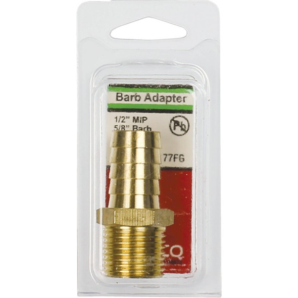 Lasco 1-2 In. MPT x 5-8 In. Brass Hose Barb Adapter 17-7753 402515