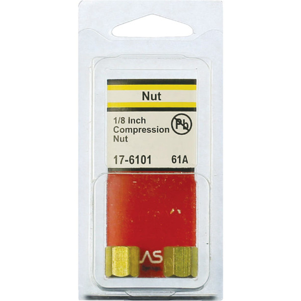 Lasco 1-8 In. Brass Compression Nut (2-Pack) 17-6101 402645
