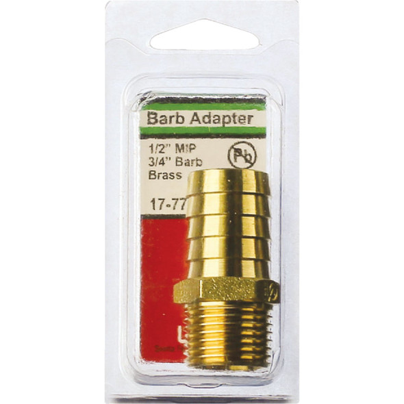 Lasco 1-2 In. MPT x 3-4 In. Brass Hose Barb Adapter 17-7755 402519