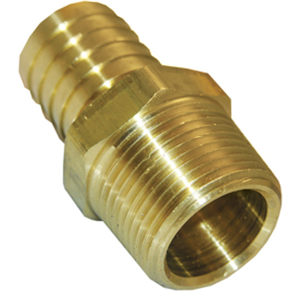 Lasco 1/2 In. MPT x 3/4 In. Brass Hose Barb Adapter 17-7755