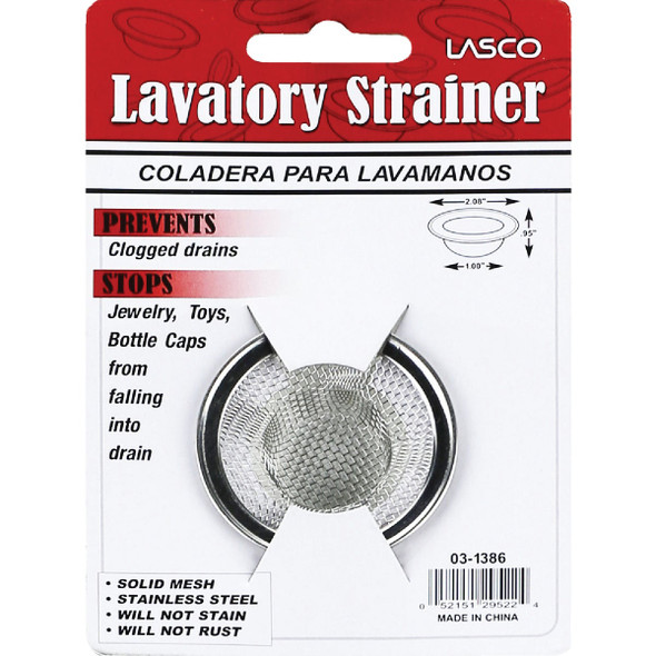 Lasco 1 In. Stainless Steel Bathroom Sink Drain Strainer Lasco 1 In. Stainless Steel Bathroom Sink Drain Strainer