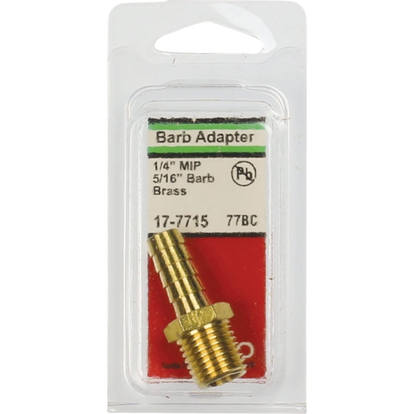 Lasco 1/4 In. MPT X 5/16 In. Brass Hose Barb Adapter Lasco 1/4 In. MPT X 5/16 In. Brass Hose Barb Adapter