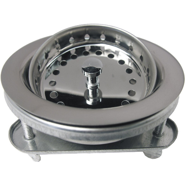 Lasco 3-1/2 In. Chrome EZ-On Duo Basket Strainer Assembly 03-1031