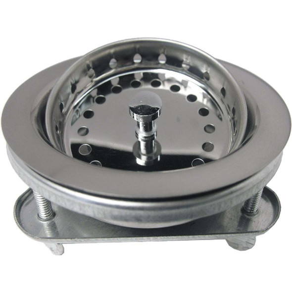 Lasco 3-1/2 In. Chrome EZ-On Duo Basket Strainer Assembly 03-1031