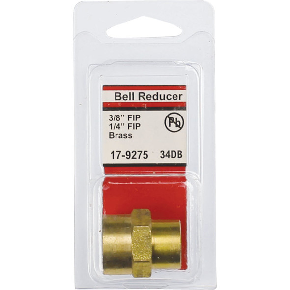 Lasco 3-8 In. FPT x 1-4 In. FPT Yellow Brass Reducing Coupling 17-9275 402999