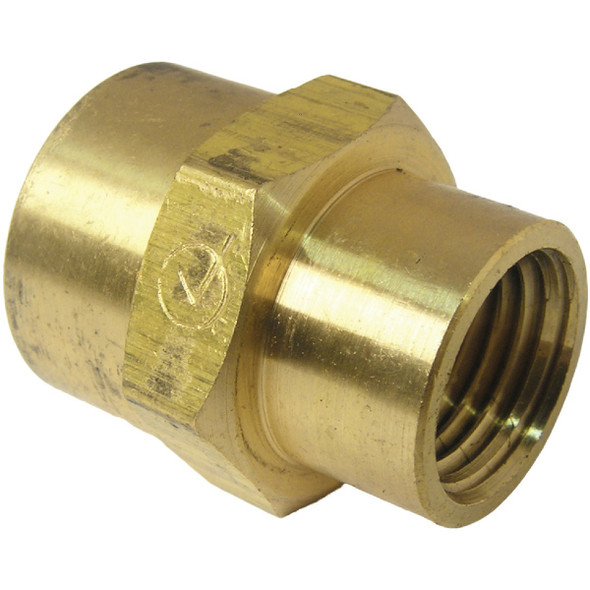 Lasco 3/8 In. FPT x 1/4 In. FPT Yellow Brass Reducing Coupling 17-9275