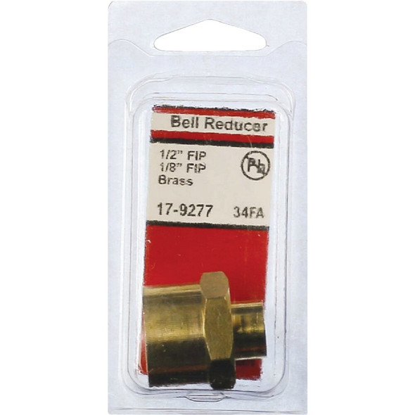 Lasco 1-2 In. FPT x 1-8 In. FPT Yellow Brass Reducing Coupling 17-9277 403002