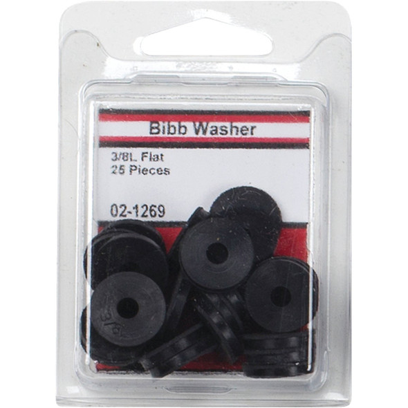 Lasco 11-16 In. Black 3-8L Flat Bibb Faucet Washer (25 Ct.) 02-1269 403292