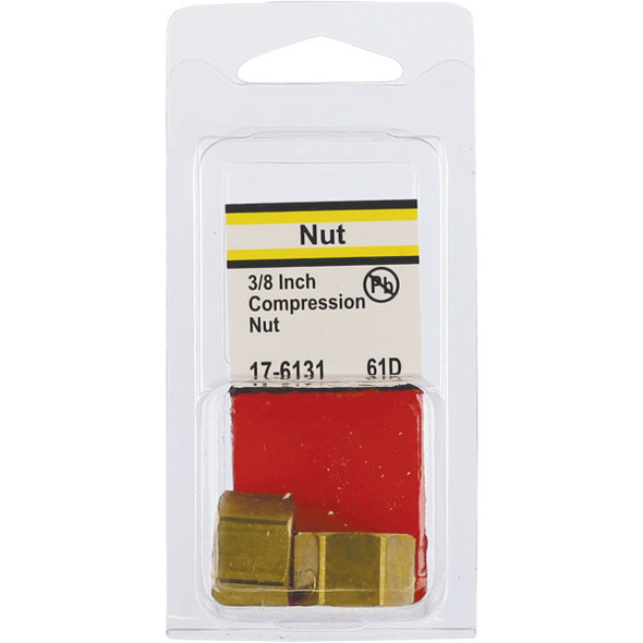 Lasco 3-8 In. Brass Compression Nut (2-Pack) 17-6131 402670