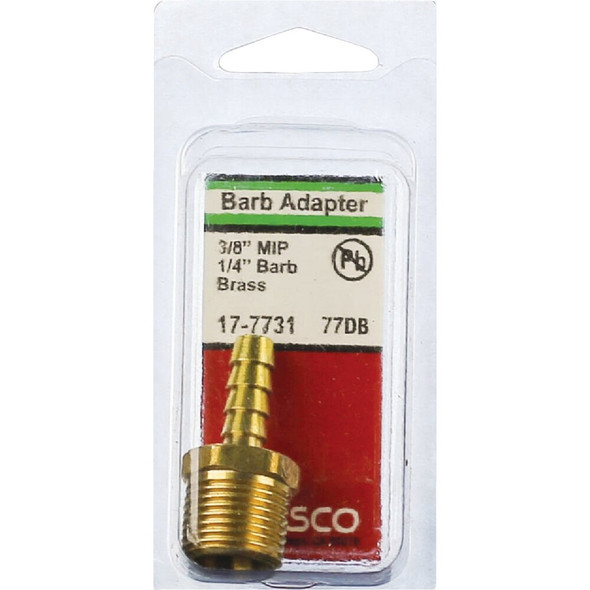 Lasco 3-8 In. MPT x 1-4 In. Brass Hose Barb Adapter 17-7731 403095