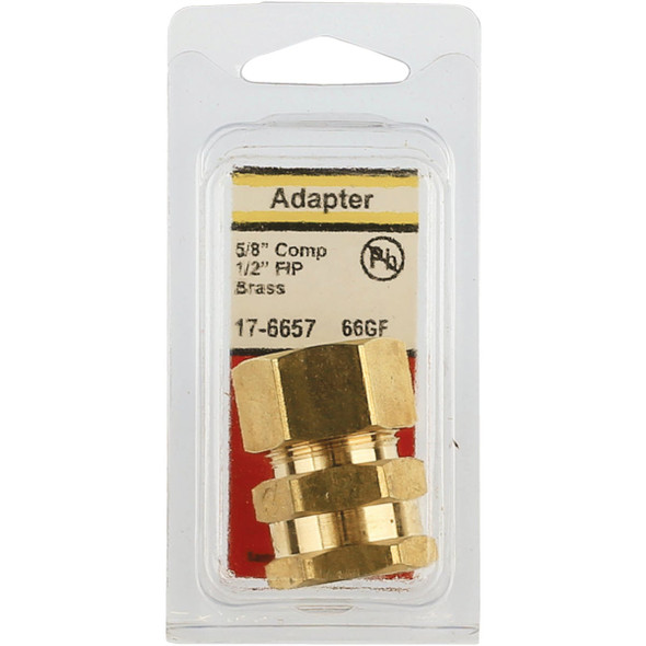Lasco 5-8 In. C x 1-2 In. FPT Brass Compression Adapter 17-6657 402838